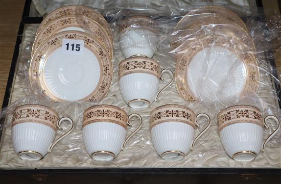 A Victorian Staffordshire china tea set, boxed